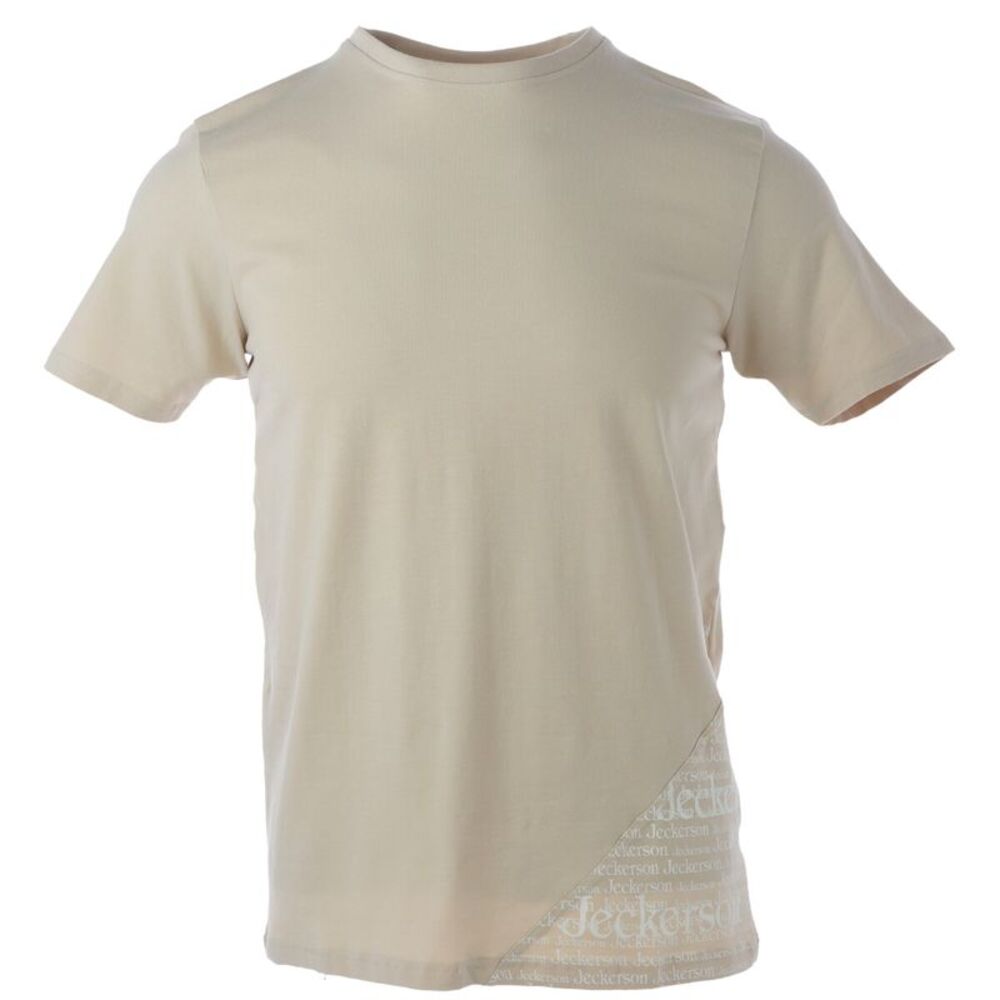 Jeckerson Short Sleeve Crew Neck TShirt Men Beige Shirts